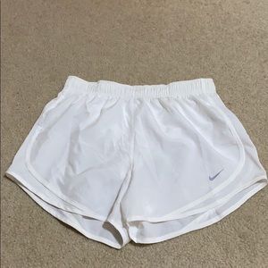 white nike shorts
